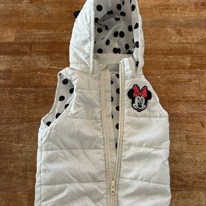 Disney Minnie Mouse Kids' White and Black Polka Dot Vest